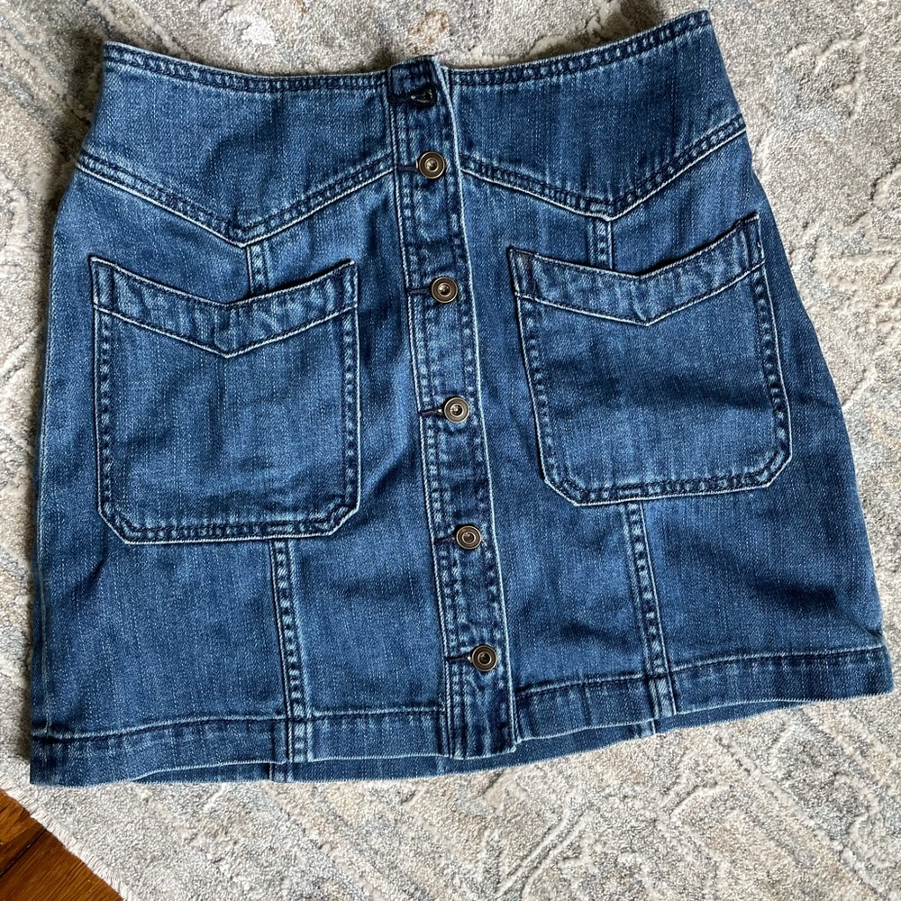 Free People: High Rise Denim Skirt Size W 2